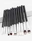 Fashion Black+silver Color Color Matching Decorated Makeup Brush ( 12 Pcs )