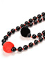 Fashion Black Ball Decorated Pom Necklace