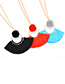 Fashion Red Tassel Decorated Pom Necklace