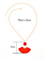 Fashion Red Tassel Decorated Pom Necklace