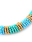 Fashion Blue Color Matching Decorated Necklace