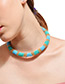 Fashion Blue Color Matching Decorated Necklace