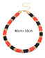 Fashion Red+black Color Matching Decorated Necklace