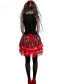 Fashion Red Flower Pattern Decorated Cosplay Costume(with dress and veil)