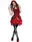 Fashion Red Flower Pattern Decorated Cosplay Costume(with dress and veil)