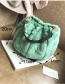 Trendy Green Pure Color Decorated Simple Handbag
