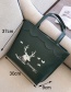 Elegant Black Deer Pattern Decorated Handbag