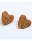 Vintage Khaki Heart Shape Decorated Earrings
