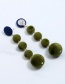 Vintage Green Round Shape Decorated Earrings
