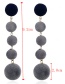 Vintage Gray Round Shape Decorated Earrings