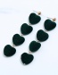 Vintage Green Heart Shape Decorated Long Earrings