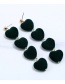 Vintage Green Heart Shape Decorated Long Earrings