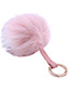 Fashion Pink Fuzzy Ball Decorated Pure Color Key Chain