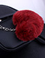 Fashion Red Fuzzy Ball Decorated Heart Shape Key Chain