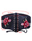 Fashion Black Embroidery Flower Decorated Body Chain
