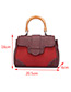 Fashion Red Wooden Handle Design Simple Shoulder Bag