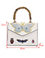 Fashion White Butterfly Pattern Decorated Handbag