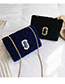 Fashion Blue Pure Color Decorated Square Shape Shoulder Bag