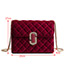 Fashion Red Pure Color Decorated Square Shape Shoulder Bag