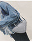 Fashion Light Gray Triangle Shape Decorated Pure Color Handbag