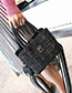 Fashion Black Square Shape Buckle Decorated Shoulder Bag