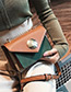 Fashion Coffee Round Shape Buckle Decorated Shoulder Bag