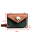 Fashion Coffee Round Shape Buckle Decorated Shoulder Bag