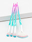 Fashion Pink+blue Sector Shape Decorated Color Matching Makeup Brush(4pcs)