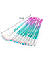 Fashion Pink+blue Sector Shape Decorated Color Matching Makeup Brush(10pcs)