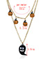 Fashion Yellow+gold Color Pumpkin Pendant Decorated Long Necklace