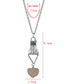 Fashion Silver Color Heart Shape Decorated Pure Color Necklace