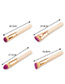 Trendy Yellow+plum Red Oblique Shape Decorated Makeup Brush(1pc)