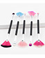 Trendy Purple+pink Sector Shape Decorated Makeup Brush(1pc)