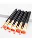 Trendy Orange+white Color Matching Decorated Makeup Brush(10pc)