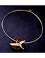 Fashion Gold Color Red-crowned Crane Decorated Necklace