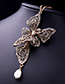 Fashion Antique Gold Butterfly Shape Decorated Hollow Out Necklace