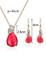 Fashion Plum Red Water Drop Shape Design Jewelry Sets