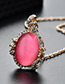 Fashion Plum Red Oval Shape Design Pure Color Jewelry Sets