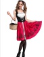 Fashion Red Pure Color Decorated Cosplay Costume（with Dress ，shawl， cap）