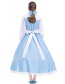 Fashion White+light Blue Pure Color Decorated Cosplay Costume (2 Pcs Headdress + Skirt)