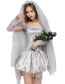 Fashion Silver Color Pure Color Decorated Cosplay Costume（with mantilla，vervel，dress，gloves）