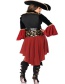 Fashion Red Skull Pattern Decorated Cosplay Costume（Hat， dress ，belt）