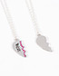 Fashion Silver Color Heart Shape Decorated Necklace (2 Pcs )