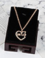 Fashion Rose Gold Heart Shape Decorated Necklace (3 Pcs)