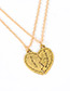 Fashion Antique Gold Heart Shape Decorated Necklace ( 2 Pcs)