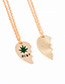 Fashion Gold Color+green Letter Pattern Decorated Necklace (2 Pcs )