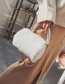 Lovely White Pure Color Decorated Shoulder Bag