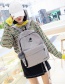 Fashion Gray Fuzzy Ball Decorated Simple Backpack