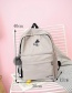 Fashion Gray Fuzzy Ball Decorated Simple Backpack