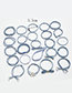 Sweet Light Blue Pearls Decorated Hair Band (24pcs With Box)